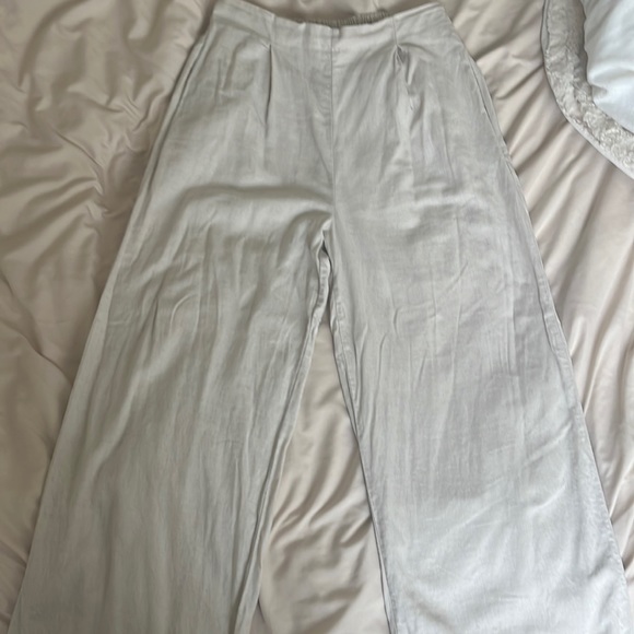 Cotton On Pants - Linen wide leg cream trousers